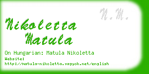 nikoletta matula business card